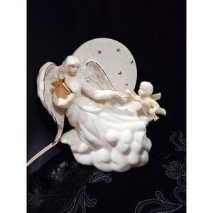 VTG Avon LAMP Glimmering Porcelain Angel and Cherub 1998 Night Light fairy